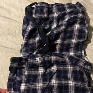 Fruit of the Loom Men's Blue and White Plaid Sleepwear